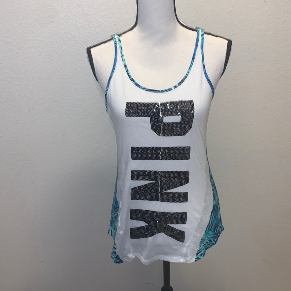 Victoria’s Secret PINK preppy sequined racerback tank top